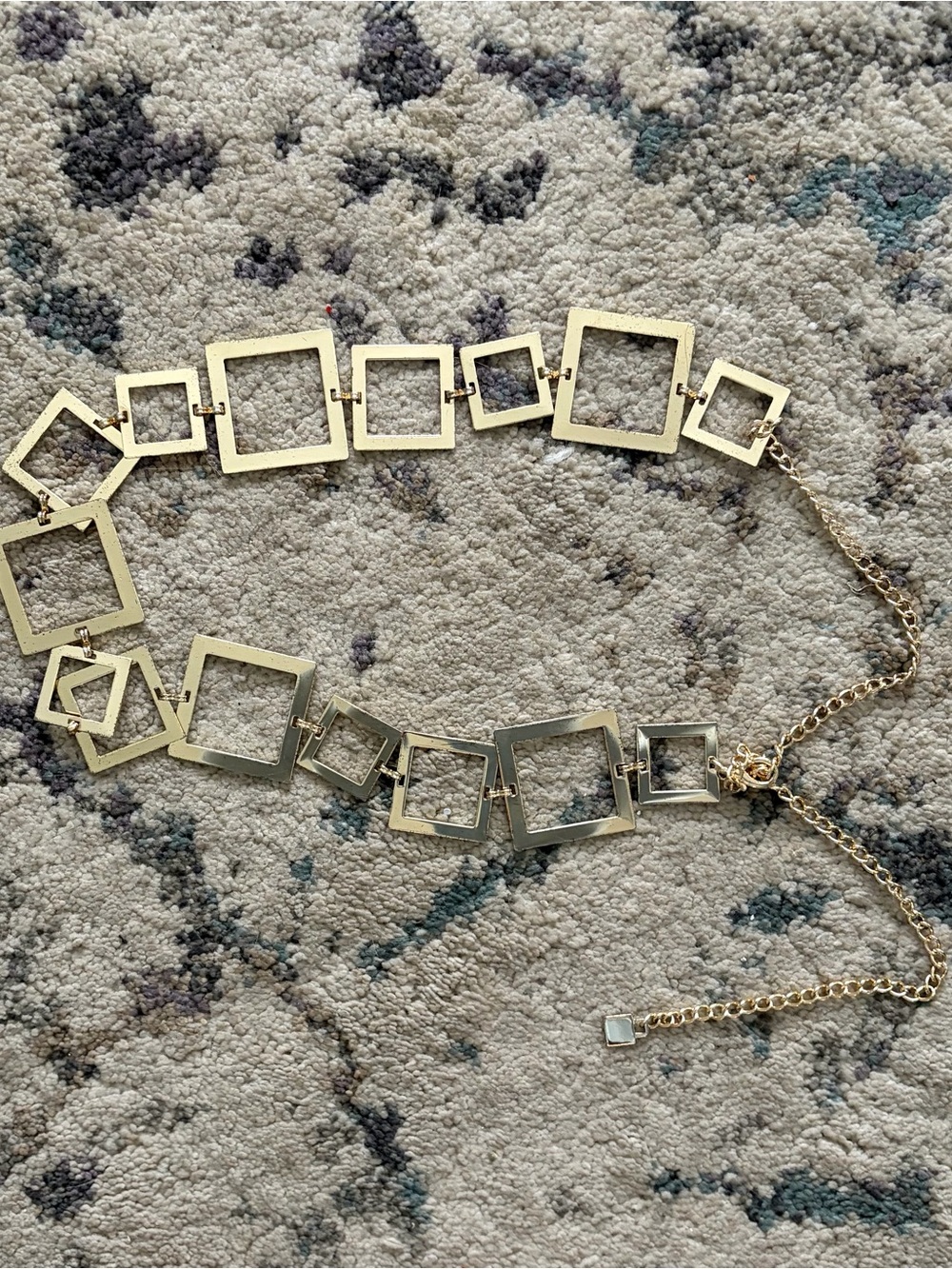 Y2K Gold Square Belt